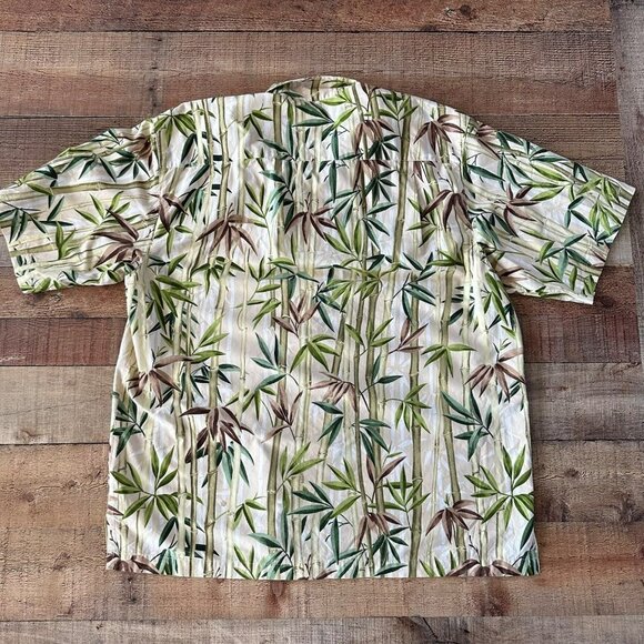Newt at the royal men’s green bamboo Hawaiian print short sleeve button down -XL - Picture 8 of 10